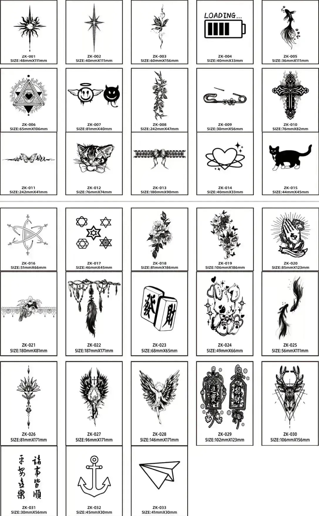 Owl Tattoos Stickers Sheet HowCustom