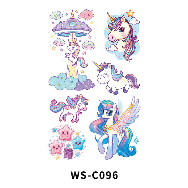 Unicorn Tattoos with Glitter for Kids HowCustom