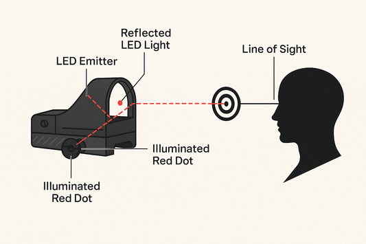 explain to a novice how a red dot scope works