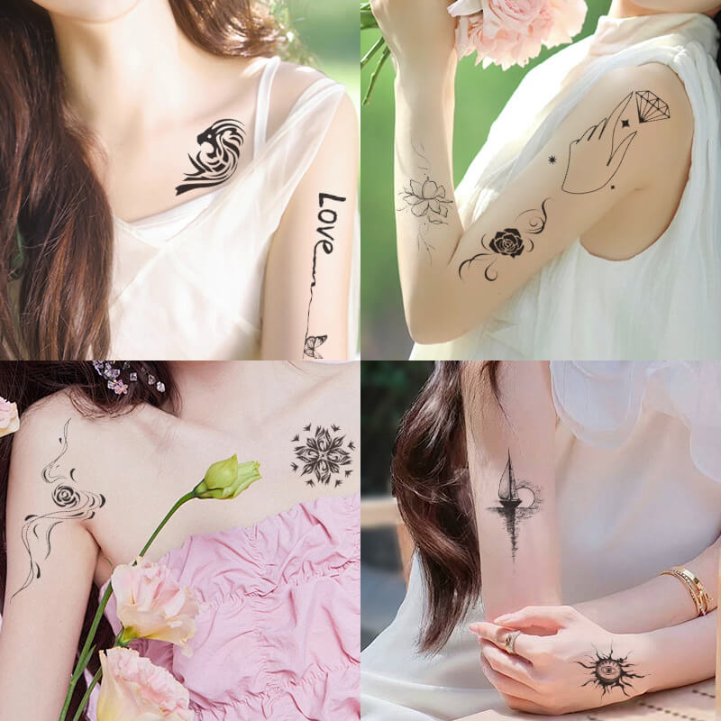 Flower and Dragon Tattoos