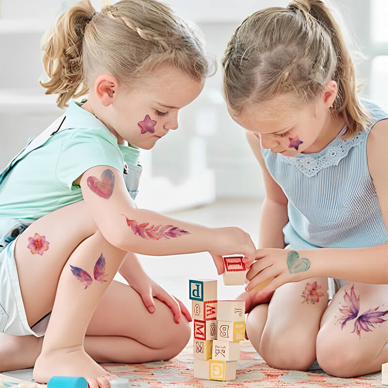 Butterfly Tattoos with Glitter Design for Kids