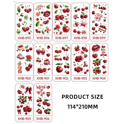 3D Temporary Tattoos – Cherry & Floral Style for Women