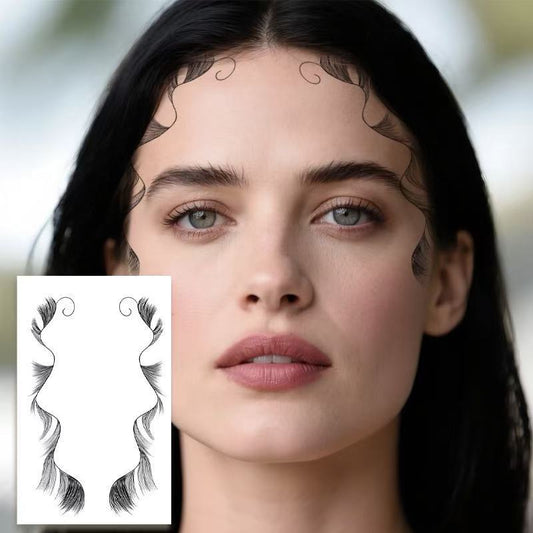 3D Faux Eyelash Tattoo Stickers – Realistic Hairline & Sideburn Design for Instant Glam
