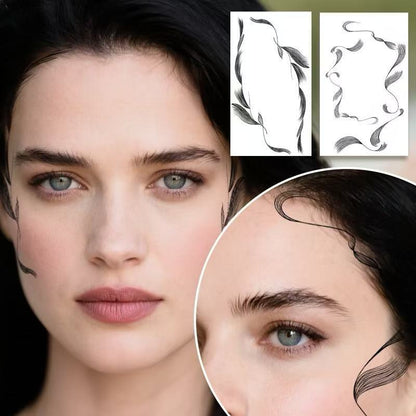 3D Faux Eyelash Tattoo Stickers – Realistic Hairline & Sideburn Design for Instant Glam