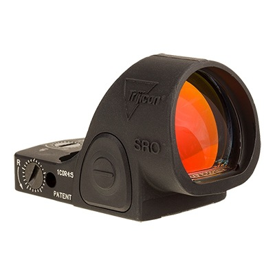Side profile of Trijicon SRO with brightness adjustment dial