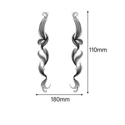 3D Faux Eyelash Tattoo Stickers – Realistic Hairline & Sideburn Design for Instant Glam