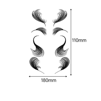 3D Faux Eyelash Tattoo Stickers – Realistic Hairline & Sideburn Design for Instant Glam