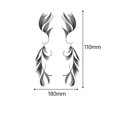 3D Faux Eyelash Tattoo Stickers – Realistic Hairline & Sideburn Design for Instant Glam