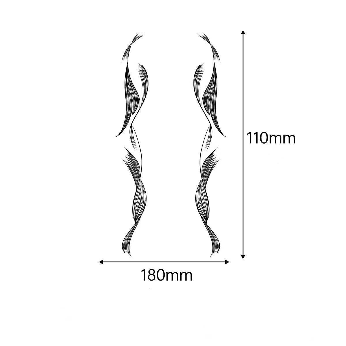 3D Faux Eyelash Tattoo Stickers – Realistic Hairline & Sideburn Design for Instant Glam