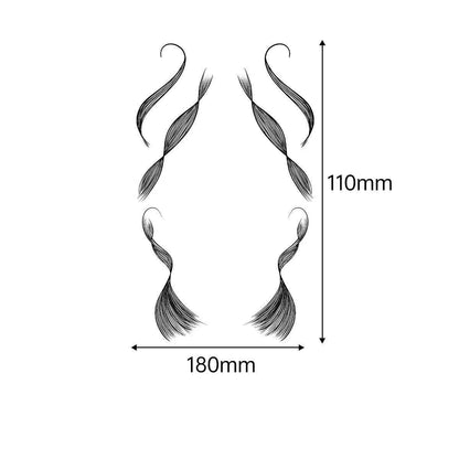 3D Faux Eyelash Tattoo Stickers – Realistic Hairline & Sideburn Design for Instant Glam