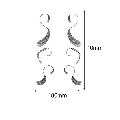 3D Faux Eyelash Tattoo Stickers – Realistic Hairline & Sideburn Design for Instant Glam