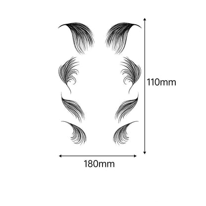 3D Faux Eyelash Tattoo Stickers – Realistic Hairline & Sideburn Design for Instant Glam