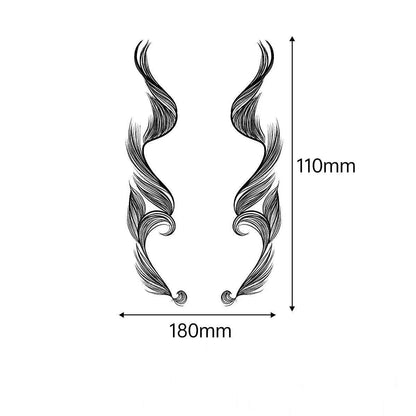 3D Faux Eyelash Tattoo Stickers – Realistic Hairline & Sideburn Design for Instant Glam