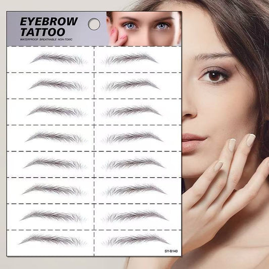 3D Bionic Eyebrow Tattoo Stickers – Realistic Waterproof Temporary Brows