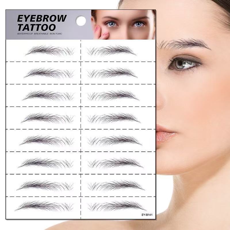3D Bionic Eyebrow Tattoo Stickers – Realistic Waterproof Temporary Brows