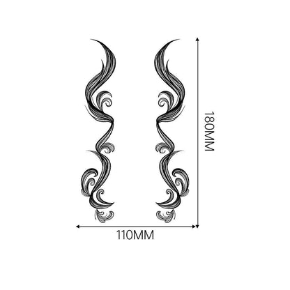 3D Faux Eyelash Tattoo Stickers – Realistic Hairline & Sideburn Design for Instant Glam
