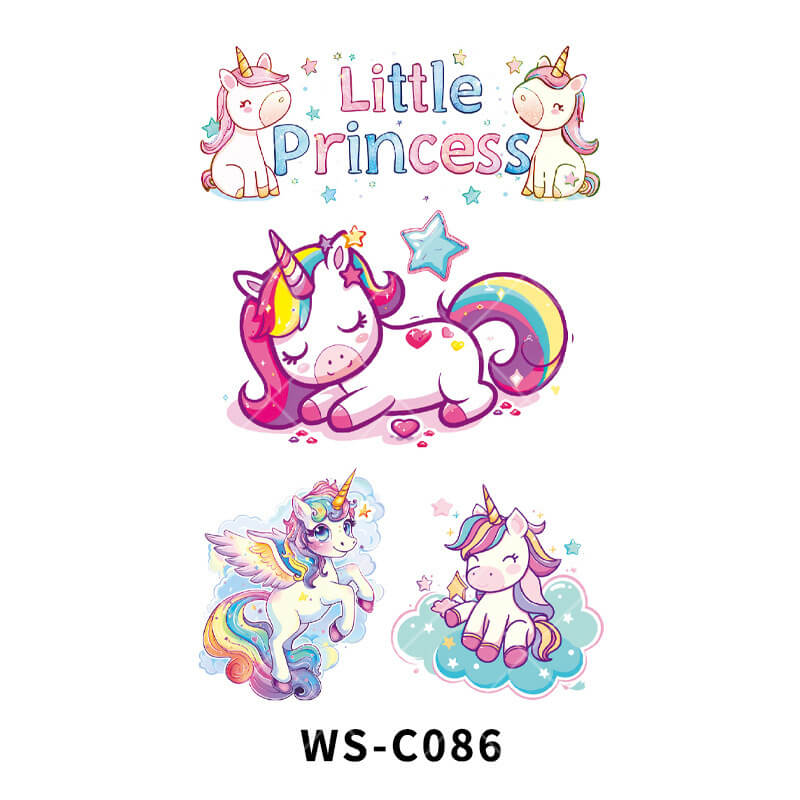 Unicorn Tattoos with Glitter for Kids